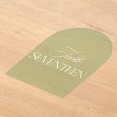 Arch Acrylic Sage Green Wedding Table 17 Number Acryl Uitnodigingen (Laagn)