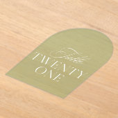 Arch Acrylic Sage Green Wedding Table 21 Number Acryl Uitnodigingen (Laagn)