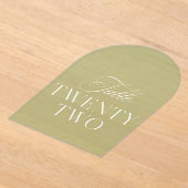 Arch Acrylic Sage Green Wedding Table 22 Number Acryl Uitnodigingen (Laagn)