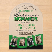 Arch Afstuderen Foto Filmstrip Groen Frosted Acryl Uitnodigingen (Voorkant)