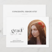 Arch Afstuderen Moderne Typografie 1-Foto Afstuder Kaart (Voorkant / Achterkant)