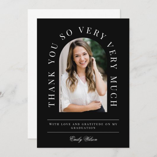Arch Afstuderen verticaal foto Dank u kaart (Voorkant / Achterkant)