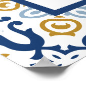 Arch Amalfi Blue Tile Baptisme Welkomstteken Poster (Hoek)