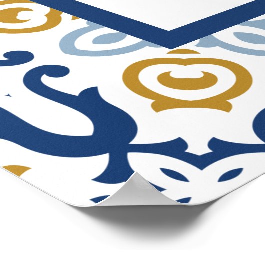 Arch Amalfi Blue Tile Baptisme Welkomstteken Poster (Hoek)