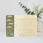 Arch Art Nouveau Dragonfly Lilypad Response Kaart (Staand voorkant)