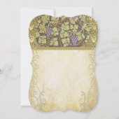 Arch Art Nouveau Peacock Birds Vineyard Wedding Kaart (Achterkant)