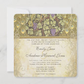 Arch Art Nouveau Peacock Birds Wedding Invitation Kaart (Voorkant)