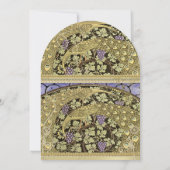 Arch Art Nouveau Peacock Birds Wedding Invitation Kaart (Achterkant)