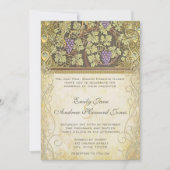 Arch Art Nouveau Peacock Birds Wedding Invitation Kaart (Voorkant)