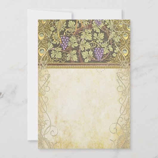 Arch Art Nouveau Peacock Birds Wedding Invitation Kaart (Achterkant)