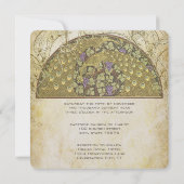 Arch Art Nouveau Peacock Birds Wedding Invitation Kaart (Achterkant)