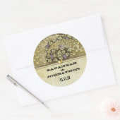 Arch Art Nouveau Peacock Birds Wedding Seal Ronde Sticker (Envelop)