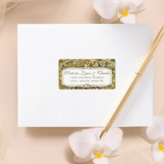 Arch Art Nouveau Vineyard Peacock Adresetiketten Etiket