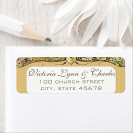 Arch Art Nouveau Vineyard Peacock Adresetiketten Etiket