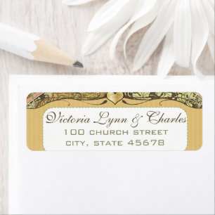 Arch Art Nouveau Vineyard Peacock Adresetiketten Etiket