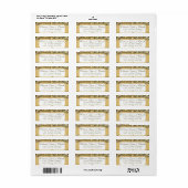 Arch Art Nouveau Vineyard Peacock Adresetiketten Etiket (Full Sheet)