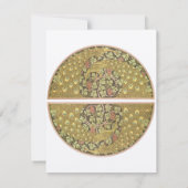 Arch Art Nouveau Vineyard Peacock Response Kaart (Achterkant)