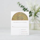 Arch Art Nouveau Vineyard Peacock Response Kaart (Staand voorkant)