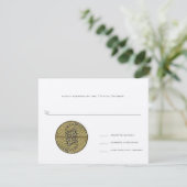 Arch Art Nouveau Vineyard Peacock Response Kaart (Staand voorkant)