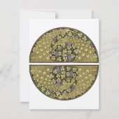 Arch Art Nouveau Vineyard Peacock Response Kaart (Achterkant)