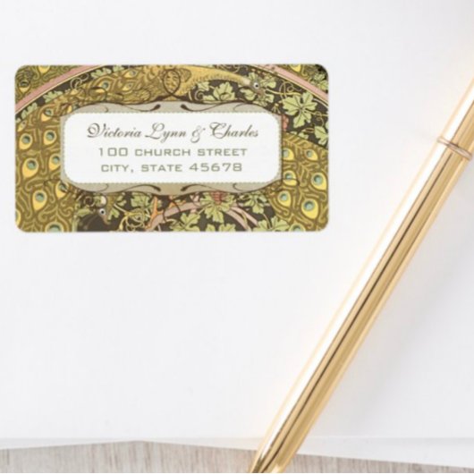Arch Art Nouveau Wijngaard Peacock RSVP Adres Etiket