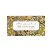 Arch Art Nouveau Wijngaard Peacock RSVP Adres Etiket (Voorkant)