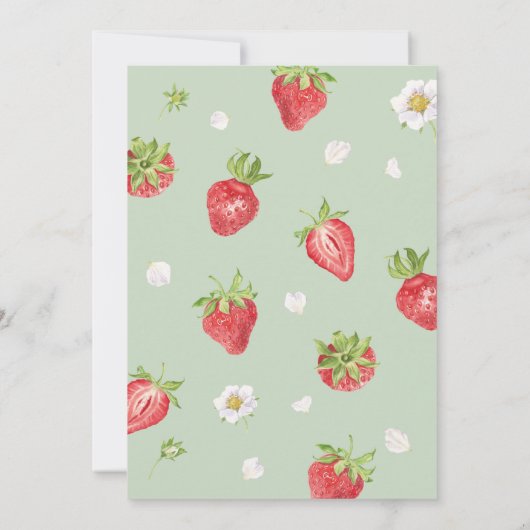 Arch Berry Eerste Verjaardag Aardbei Thema Kaart (Achterkant)