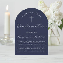 Arch Bevestiging Navy Blauwe Religieuze Jongen Scr