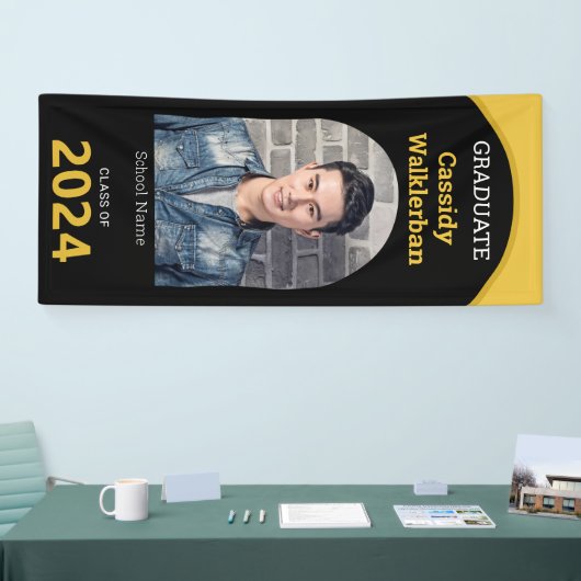 Arch Black Gold Photo Afstuderen Spandoek (Beurs)