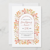 Arch, bladeren en bessen terracotta Friendsgiving Kaart (Voorkant)