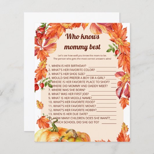 Arch, bladeren, pompoenen die het beste van mama w (Voorkant / Achterkant)