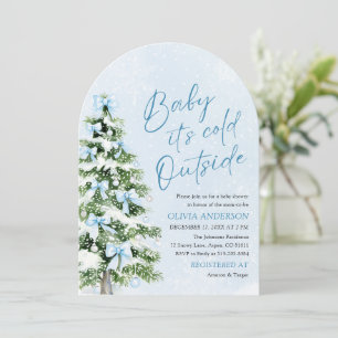 Arch Blue Bow Baby Het is koud buiten Baby shower Kaart