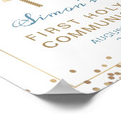 Arch Blue Gold Floral First Heilige Communauteit W Poster (Hoek)