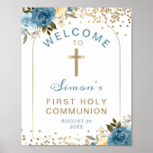 Arch Blue Gold Floral First Heilige Communauteit W Poster (Voorkant)