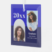 Arch Blue Photo Afstuderen Glas Ornament (Voorkant links)