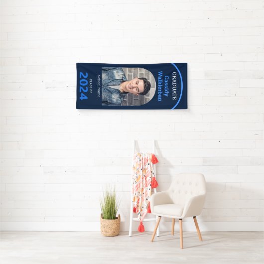 Arch Blue Photo Afstuderen Spandoek (Insitu)