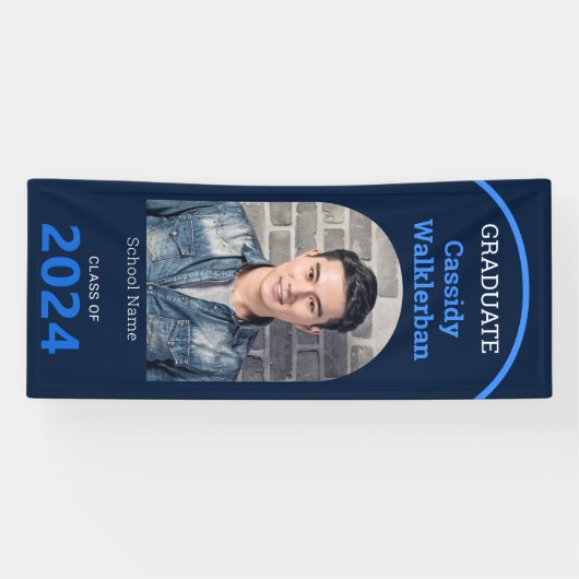 Arch Blue Photo Afstuderen Spandoek (Horizontaal)