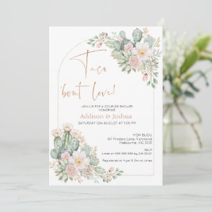 Arch Blush Bloemen Taco 'Over Liefde Koppels Bruid Kaart