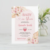 Arch Boho Baby in bloom Baby shower Pampas Grass Kaart (Staand voorkant)