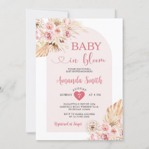 Arch Boho Baby in bloom Baby shower Pampas Grass Kaart