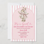 Arch Boho Cute Bunny pink bow baby shower Kaart (Voorkant)