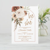 Arch Boho Floral Gender onthullen hem of zij Kaart (Staand voorkant)