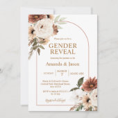 Arch Boho Floral Gender Reopenbaart uitnodiging (Voorkant)