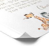 Arch Boho Floral Safari Baby shower Mam-osa Sign Poster (Hoek)