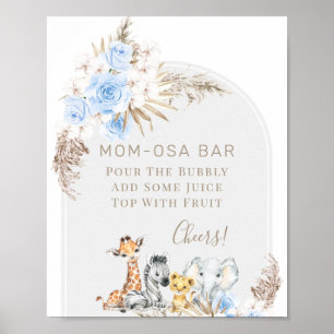 Arch Boho Floral Safari Baby shower Mam-osa Sign Poster