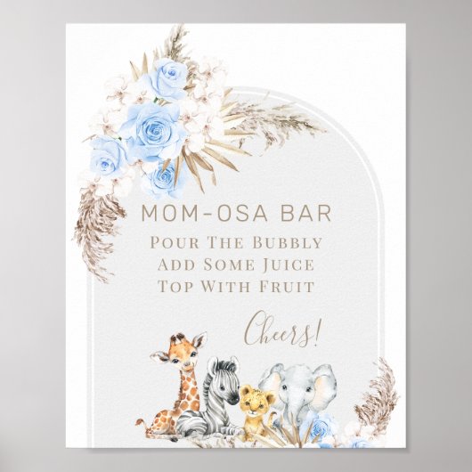 Arch Boho Floral Safari Baby shower Mam-osa Sign Poster (Voorkant)
