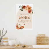 Arch Boho Little Pumpkin Baby shower Welkomstbord Poster (Keuken)