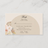 Arch Boho Pampas Grass Bruiloft RSVP Informatiekaartje (Voorkant)