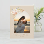 Arch Boho Pampas Grass Wedding Kaart (Staand voorkant)