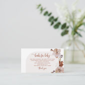 Arch boho pompoenboeken voor baby ticket informatiekaartje (Staand voorkant)